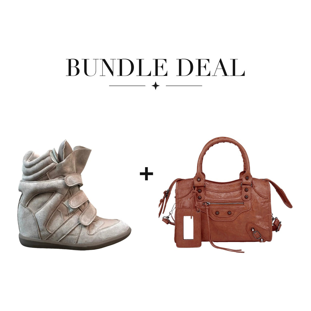 Lovy Sneaker Beige + City bag Brown
