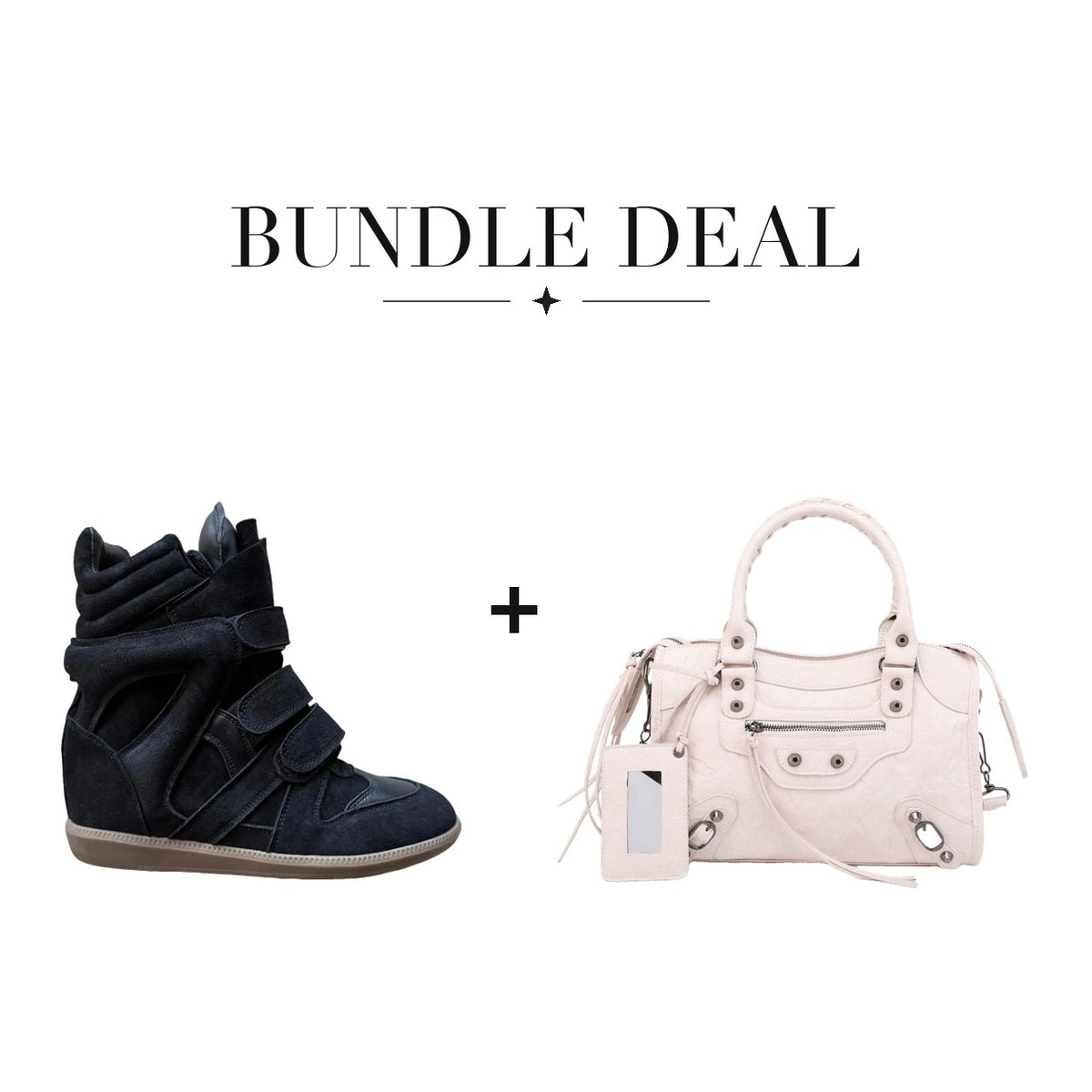 Lovy Sneaker Black + City bag Light Pink