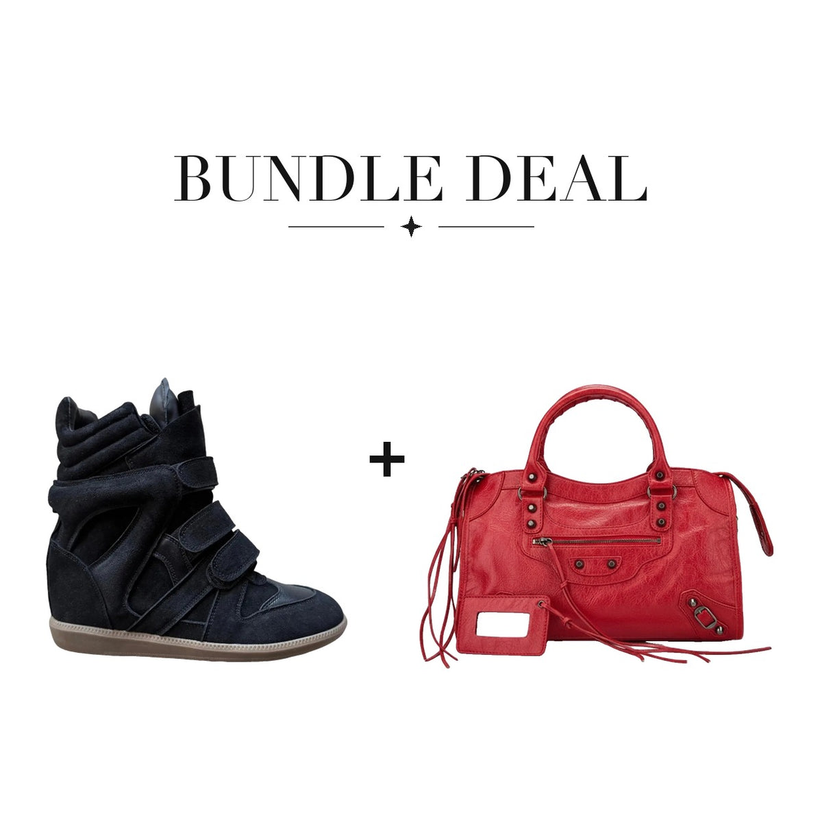 Lovy Sneaker Black + City bag Red