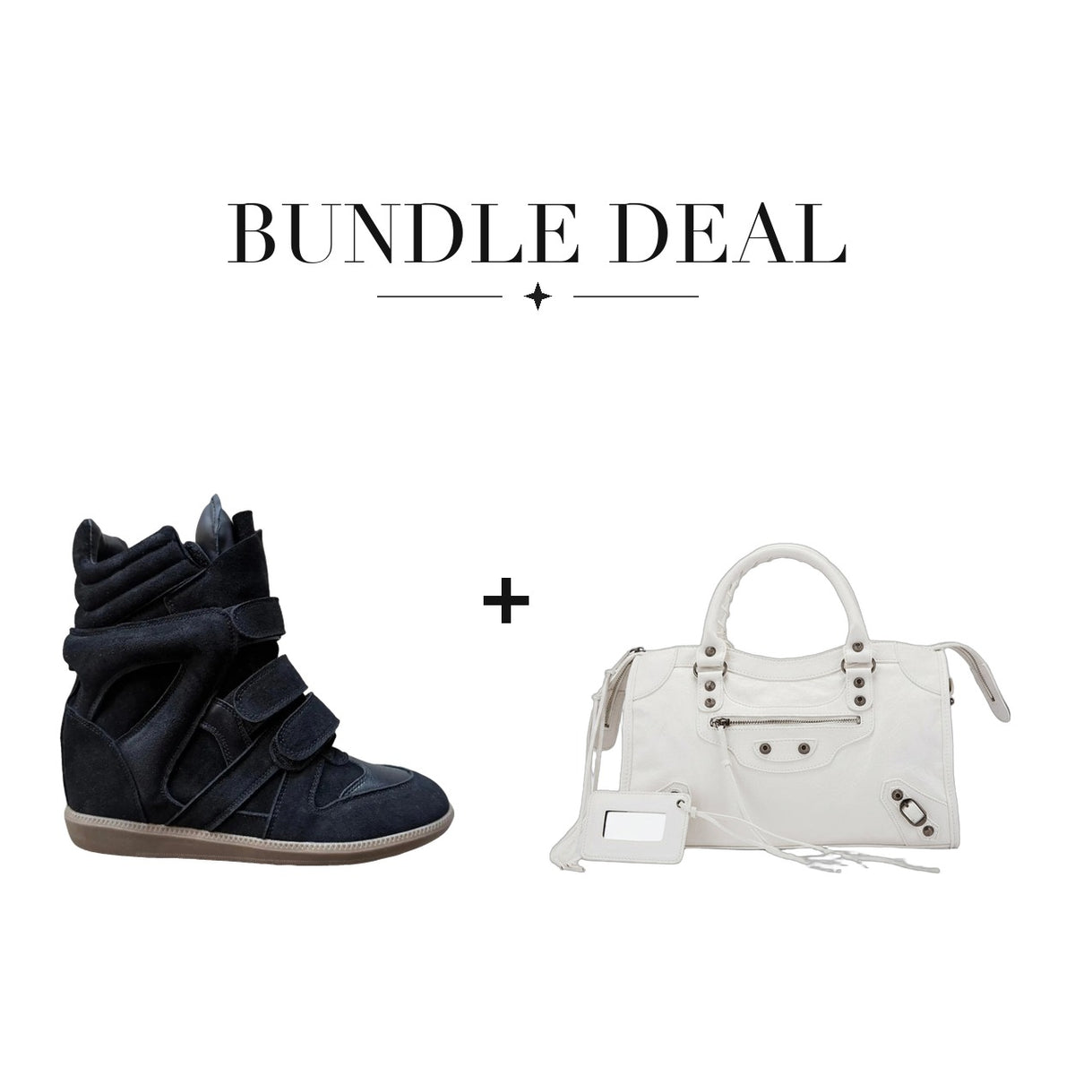 Lovy Sneaker Black + City bag White