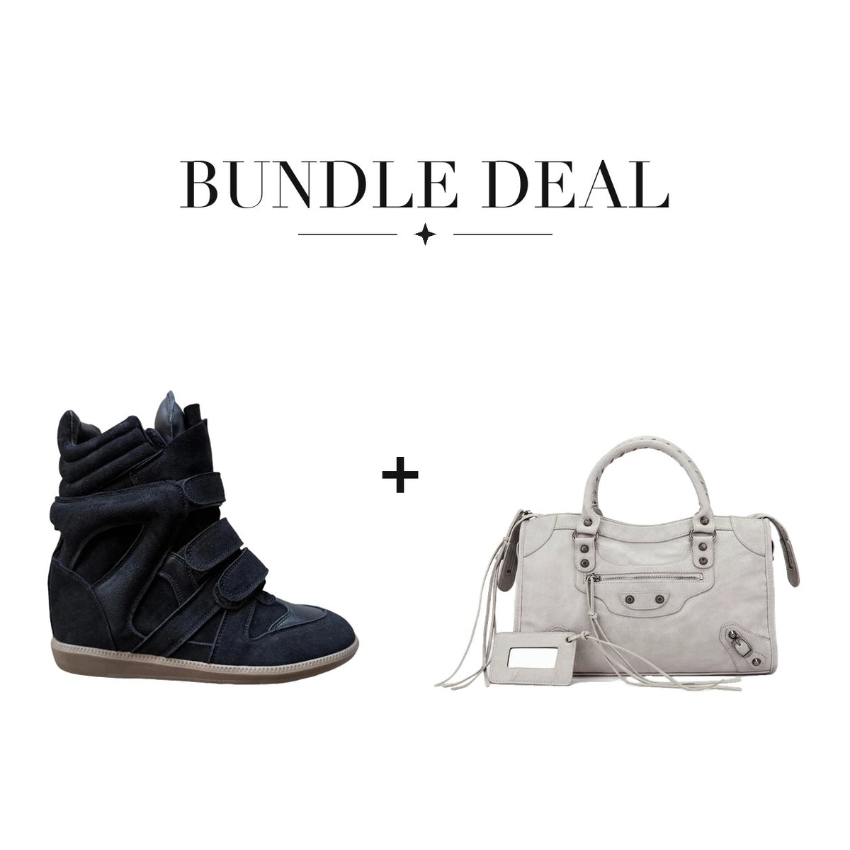 Lovy Sneaker Black + City bag Light gray