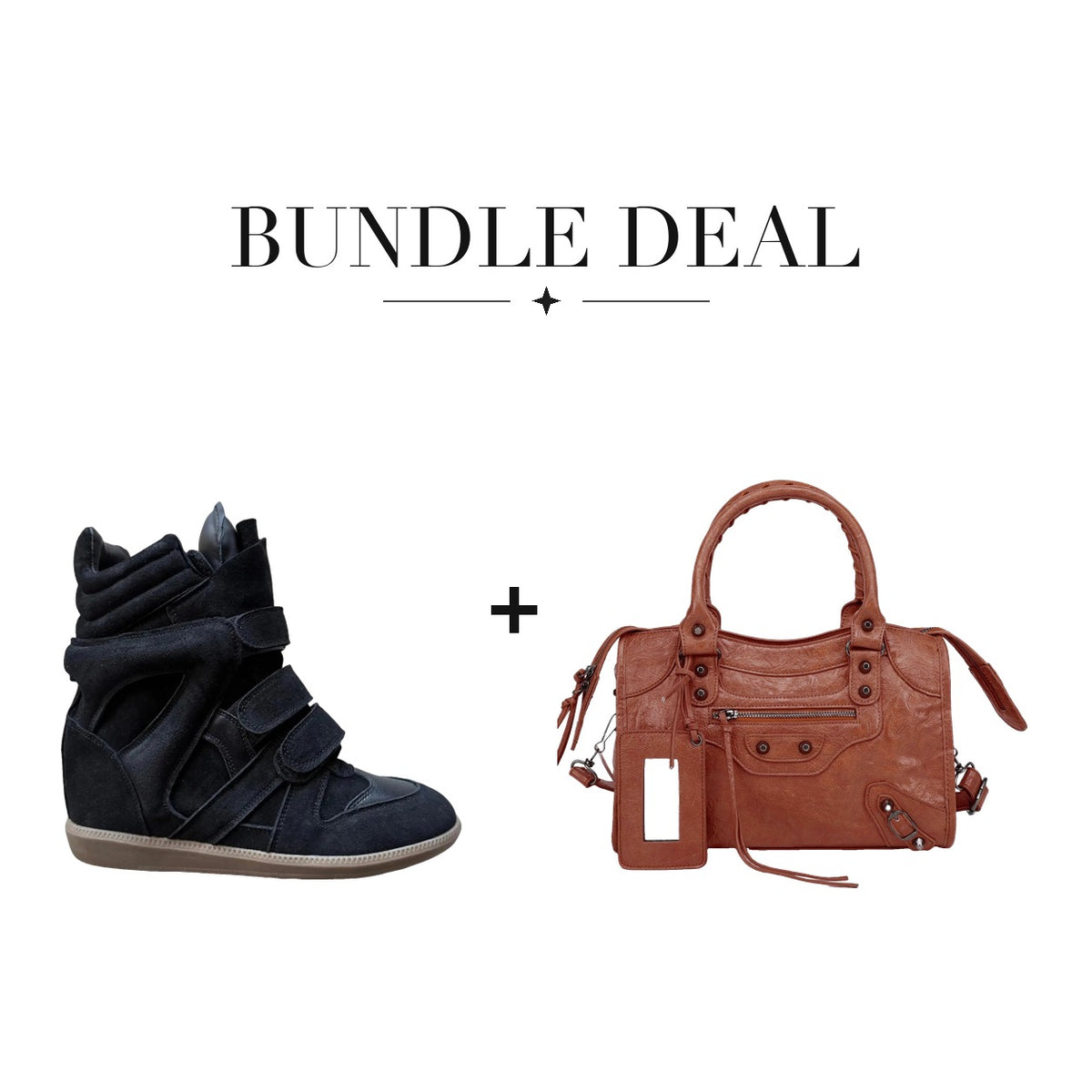 Lovy Sneaker Black + City bag Brown