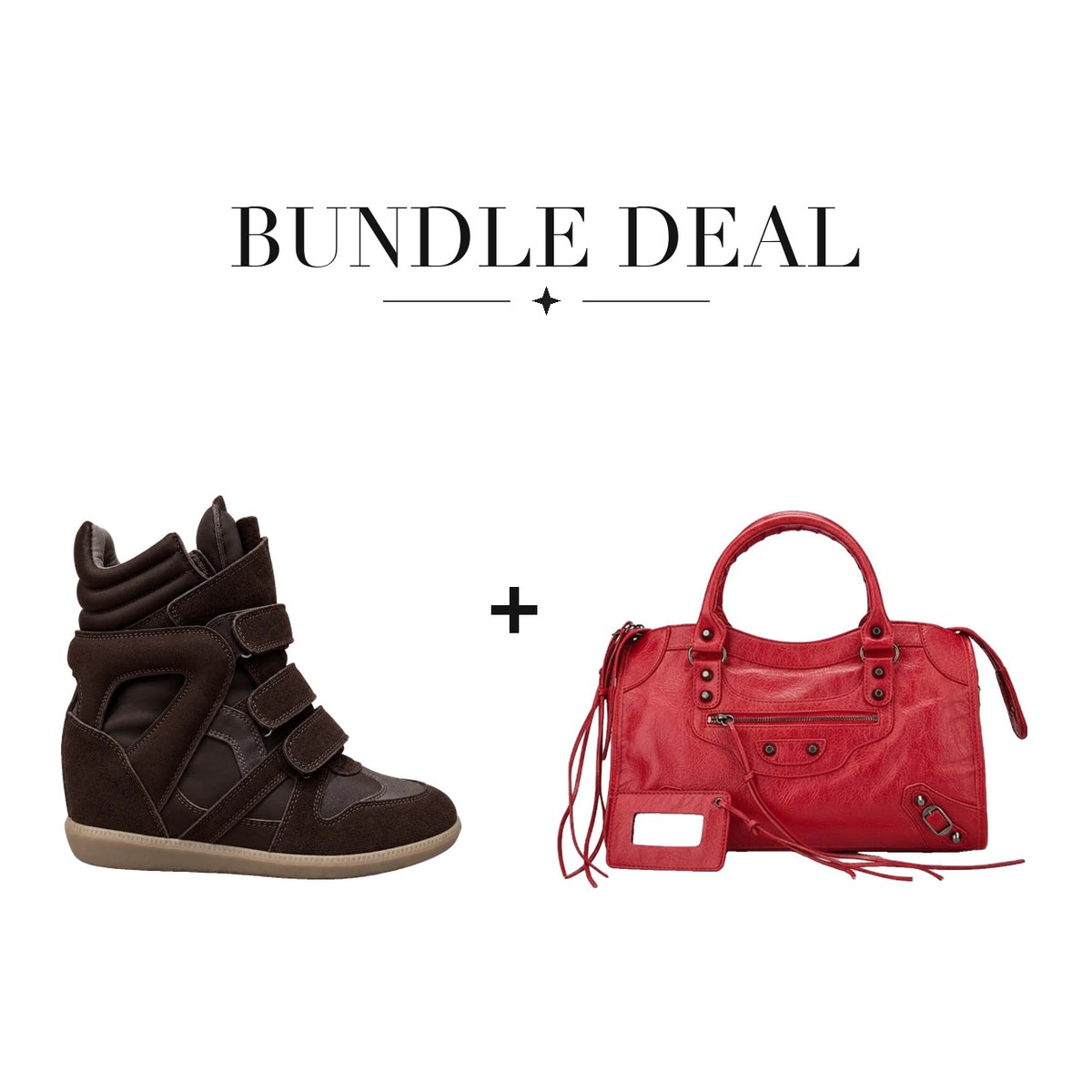 Lovy Sneaker Brown + City bag Red