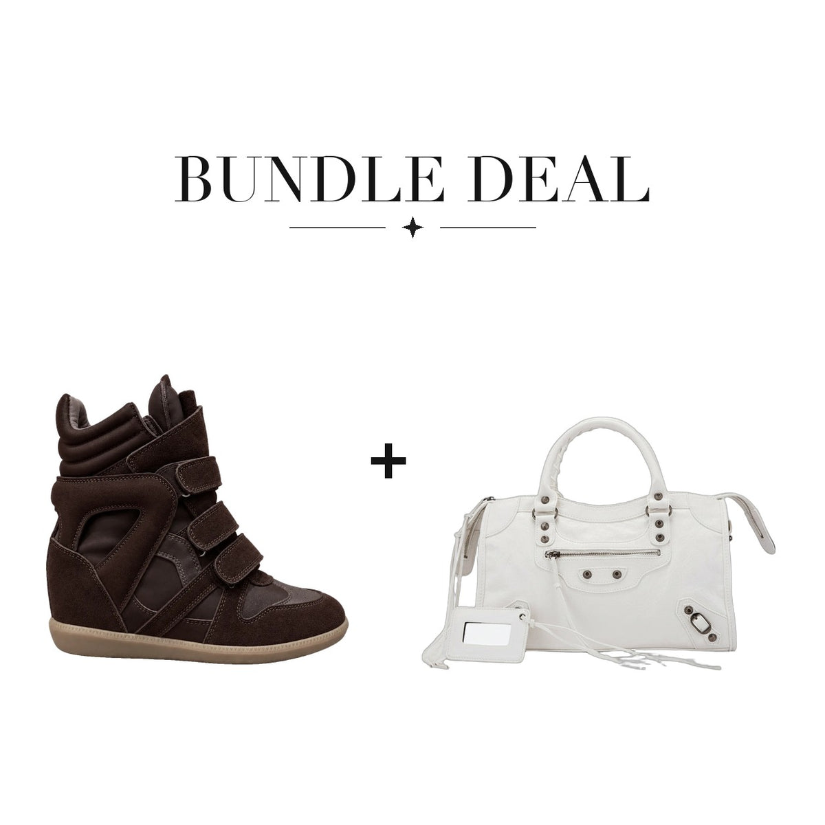 Lovy Sneaker Brown + City bag White