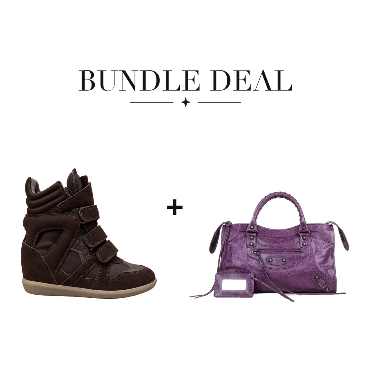 Lovy Sneaker Brown + City bag Purple