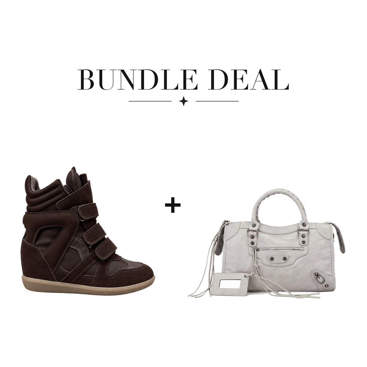 Lovy Sneaker Brown + City bag Light gray