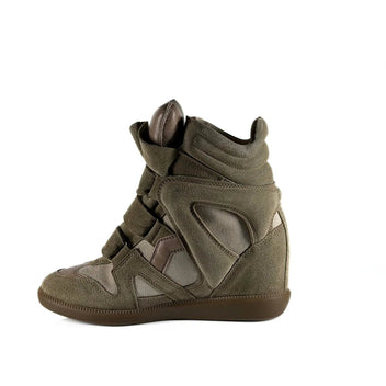 Green wedge sneaker