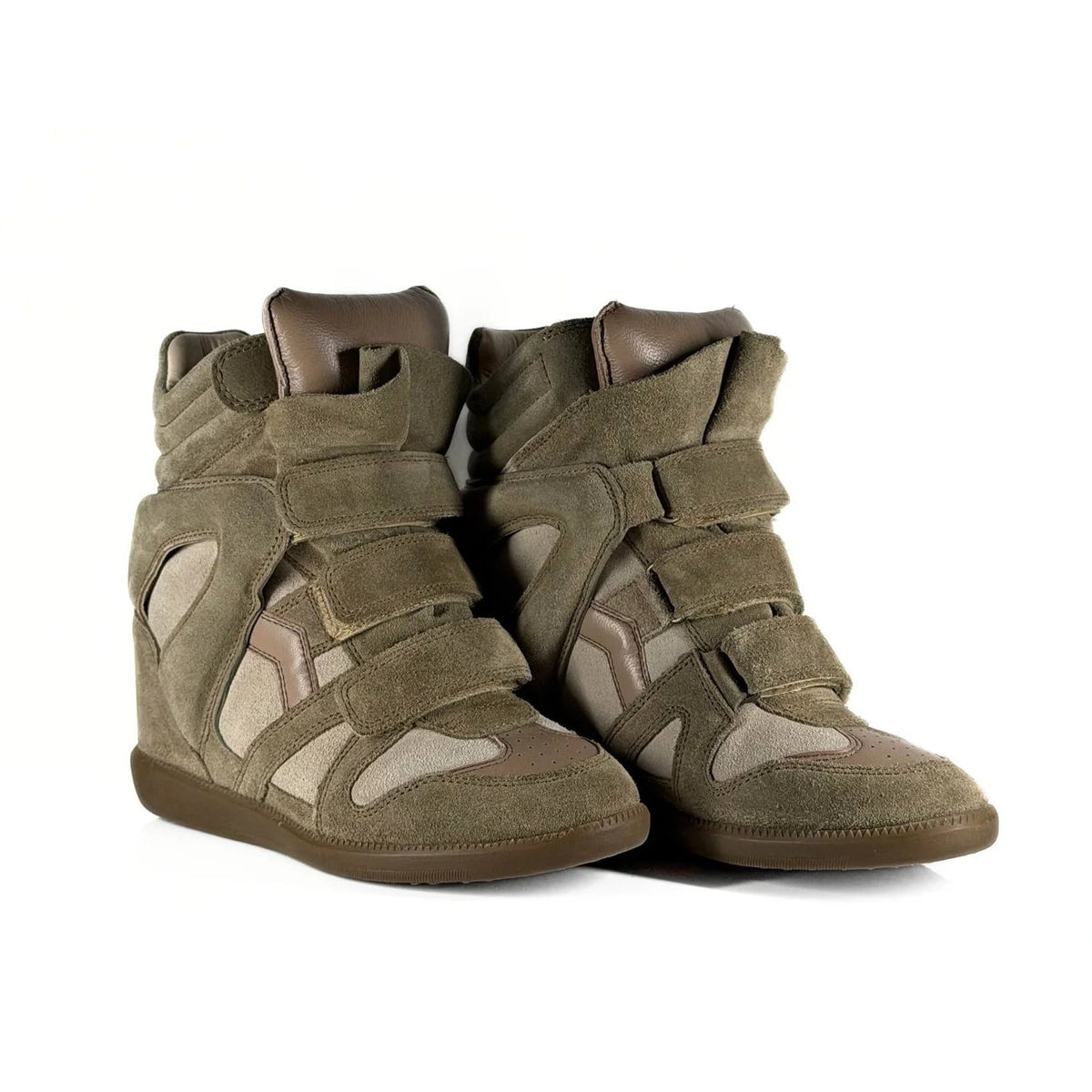 Green wedge sneaker