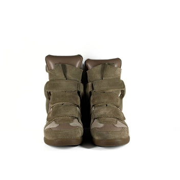 Green wedge sneaker