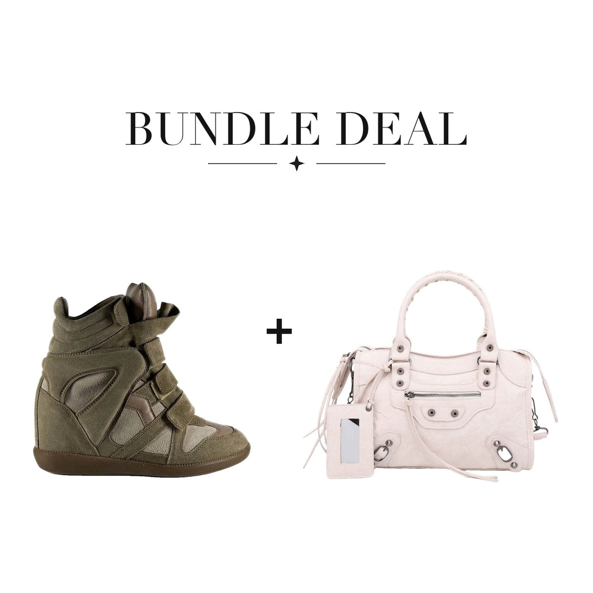 Lovy Sneaker Green + City bag Light Pink