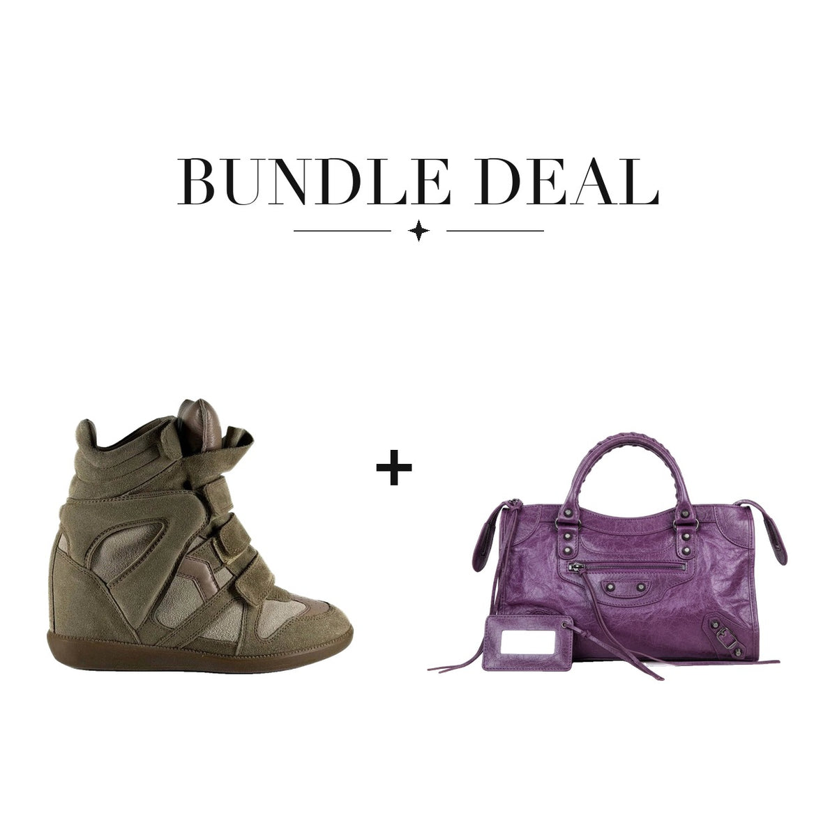 Lovy Sneaker Green + City bag Purple