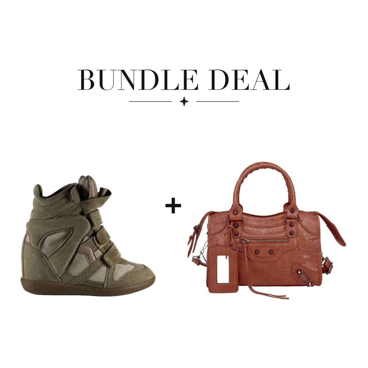 Lovy Sneaker Green + City bag Brown