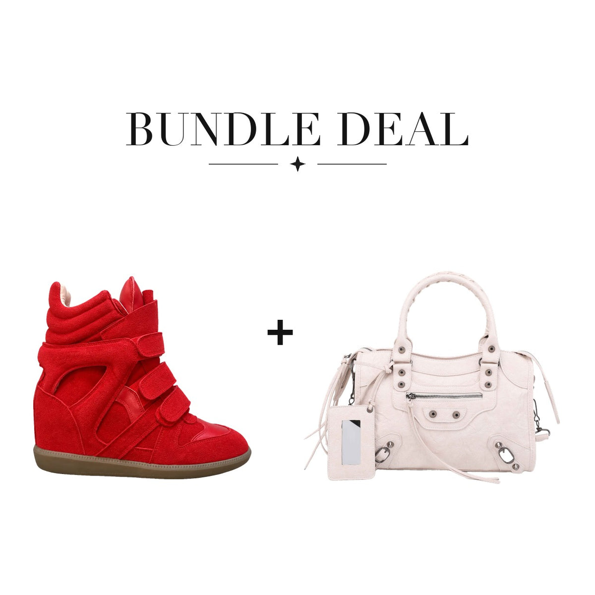 Lovy Sneaker Red + City bag Light Pink