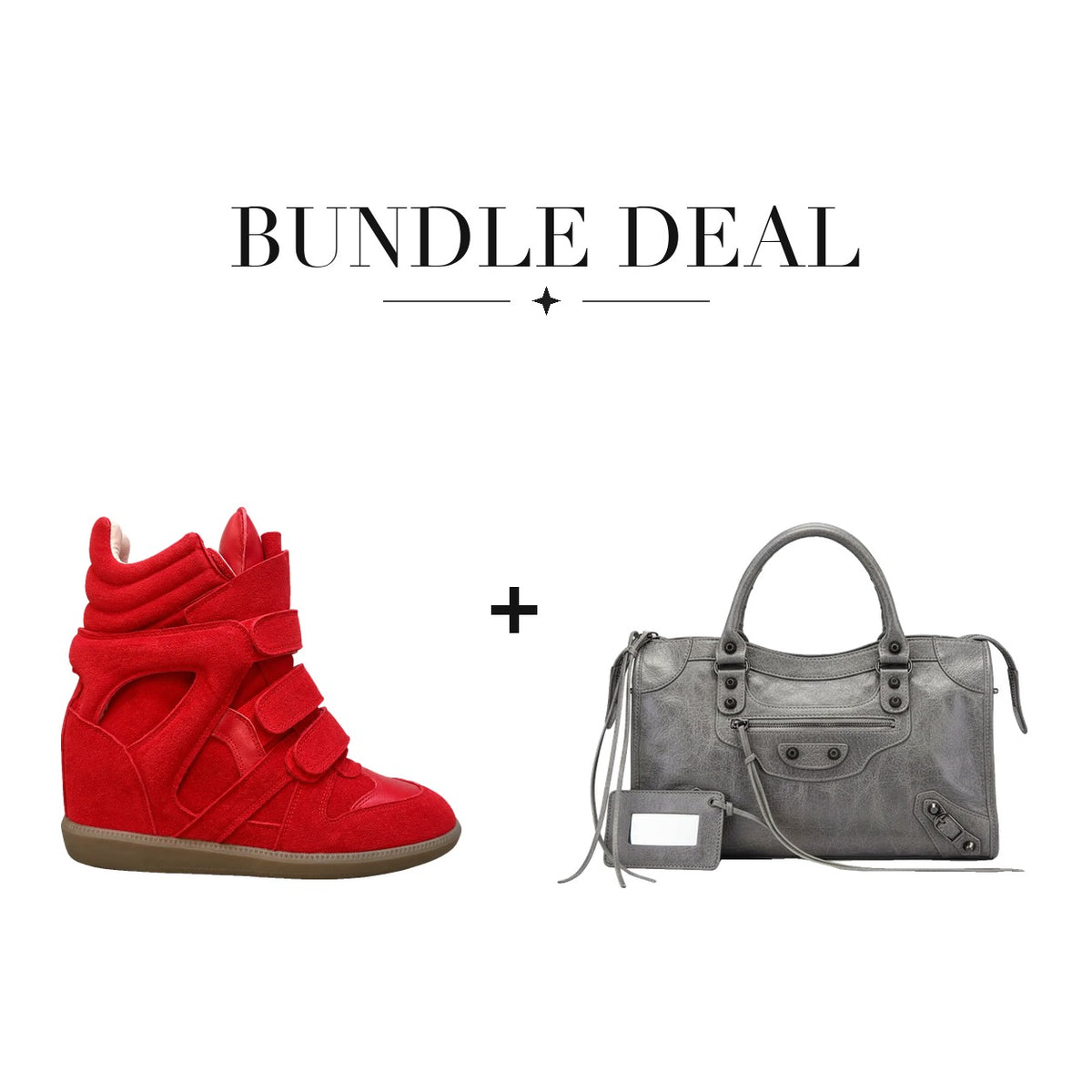 Lovy Sneaker Red + City bag Gray