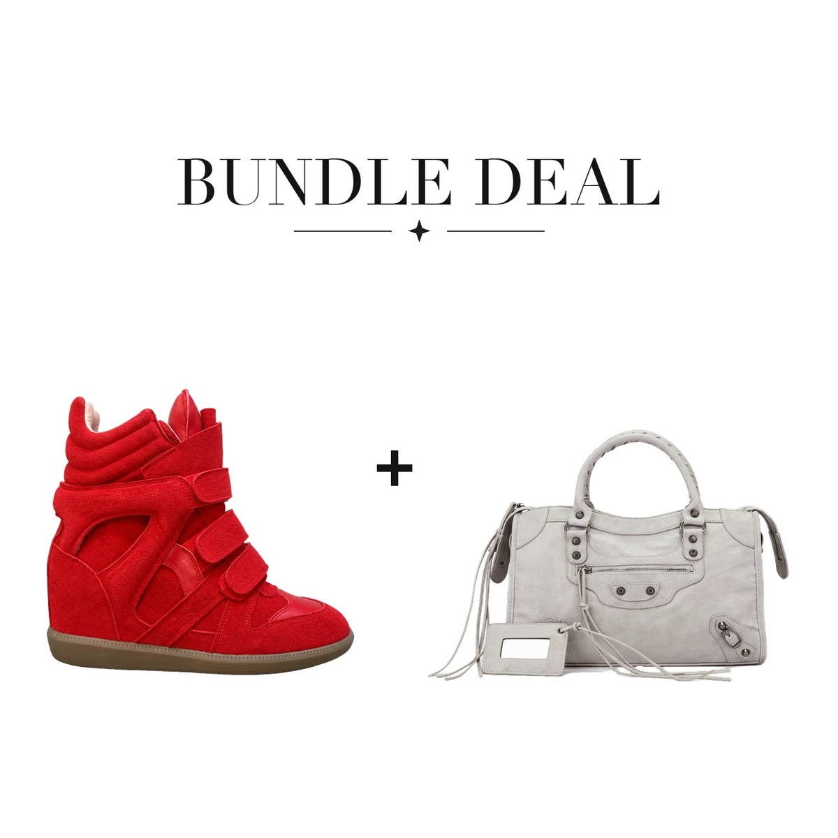Lovy Sneaker Red + City bag Light gray