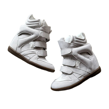 White wedge sneaker