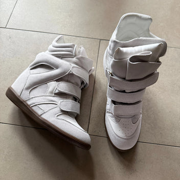 White wedge sneaker