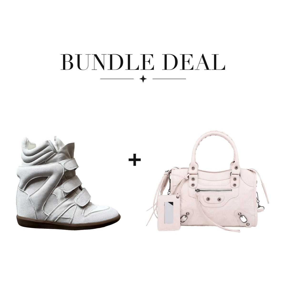 Lovy Sneaker White + City bag Light Pink