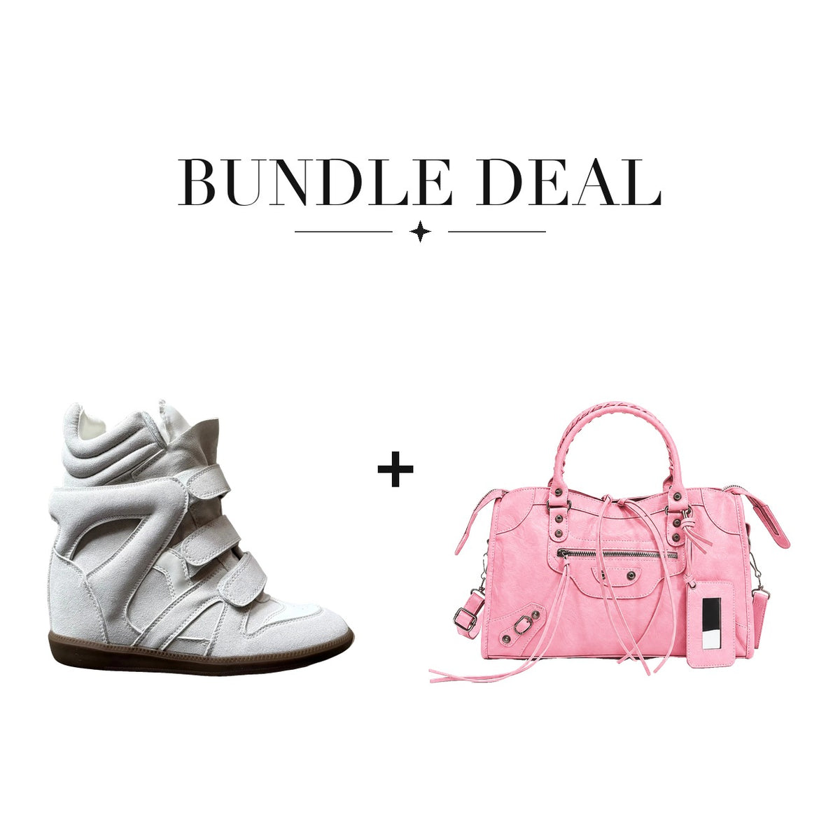 Lovy Sneaker White + City bag Bubblegum Pink