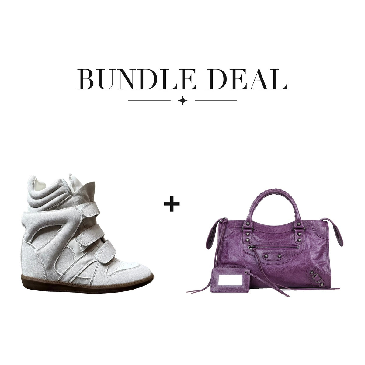 Lovy Sneaker White + City bag Purple
