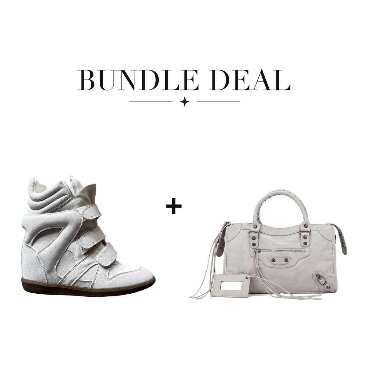 Lovy Sneaker White + City bag Light gray