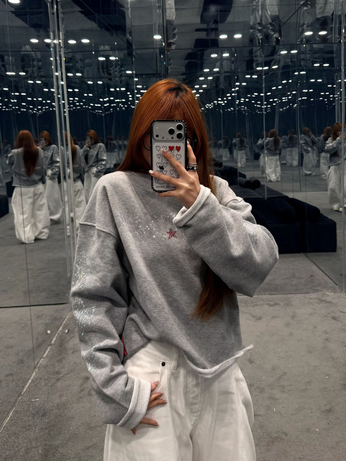Grey star longsleeve top