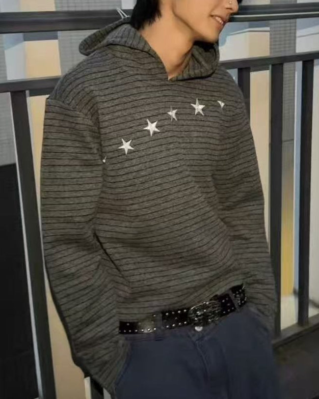 Star ribbed hoodie