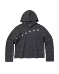 Charcoal star ribbed hoodie
