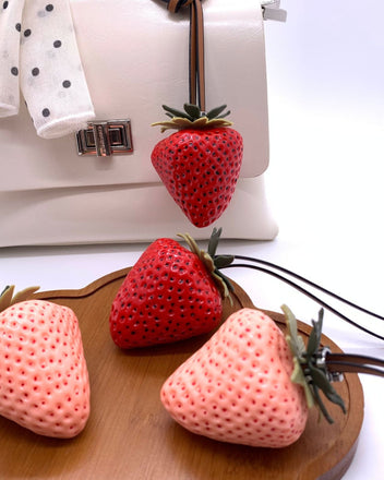 Strawberry bag charm