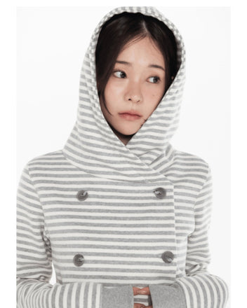 Striped hooded jacket