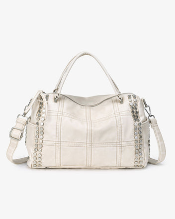 White studded crossbody bag