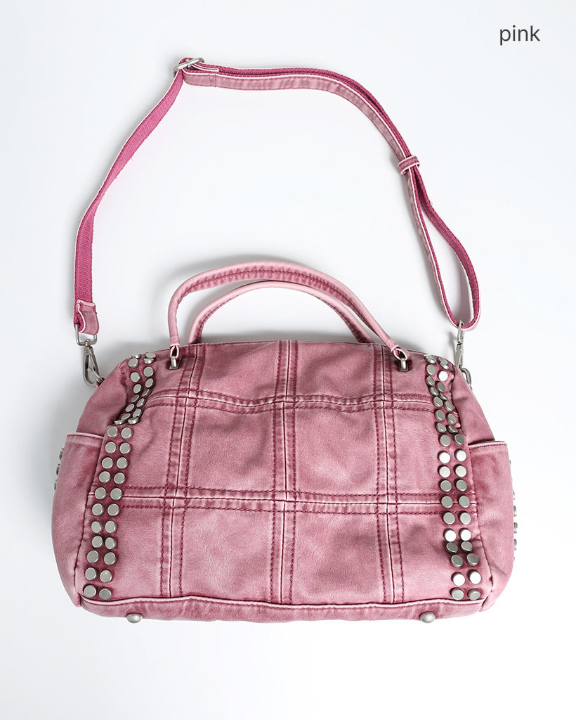 Pink studded crossbody bag