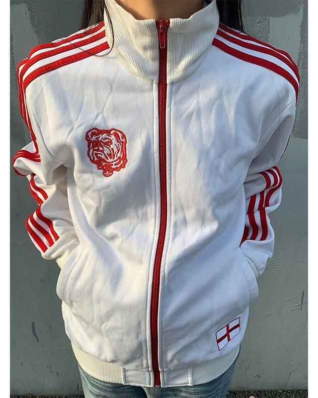 White and red tiger stripe jacket