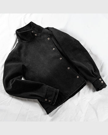 Denim pea coat