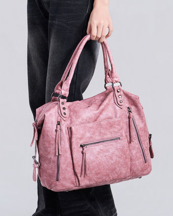 Washed Zip Tote Bag