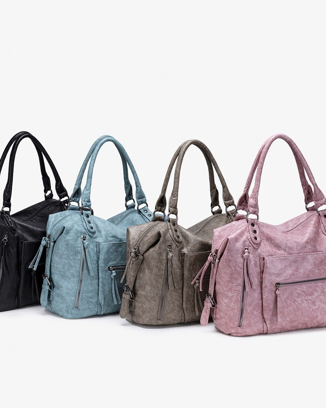 Washed Zip Tote Bag