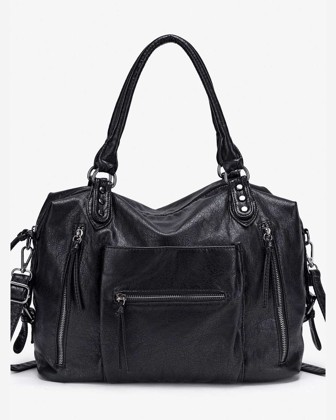 Washed Zip Tote Bag