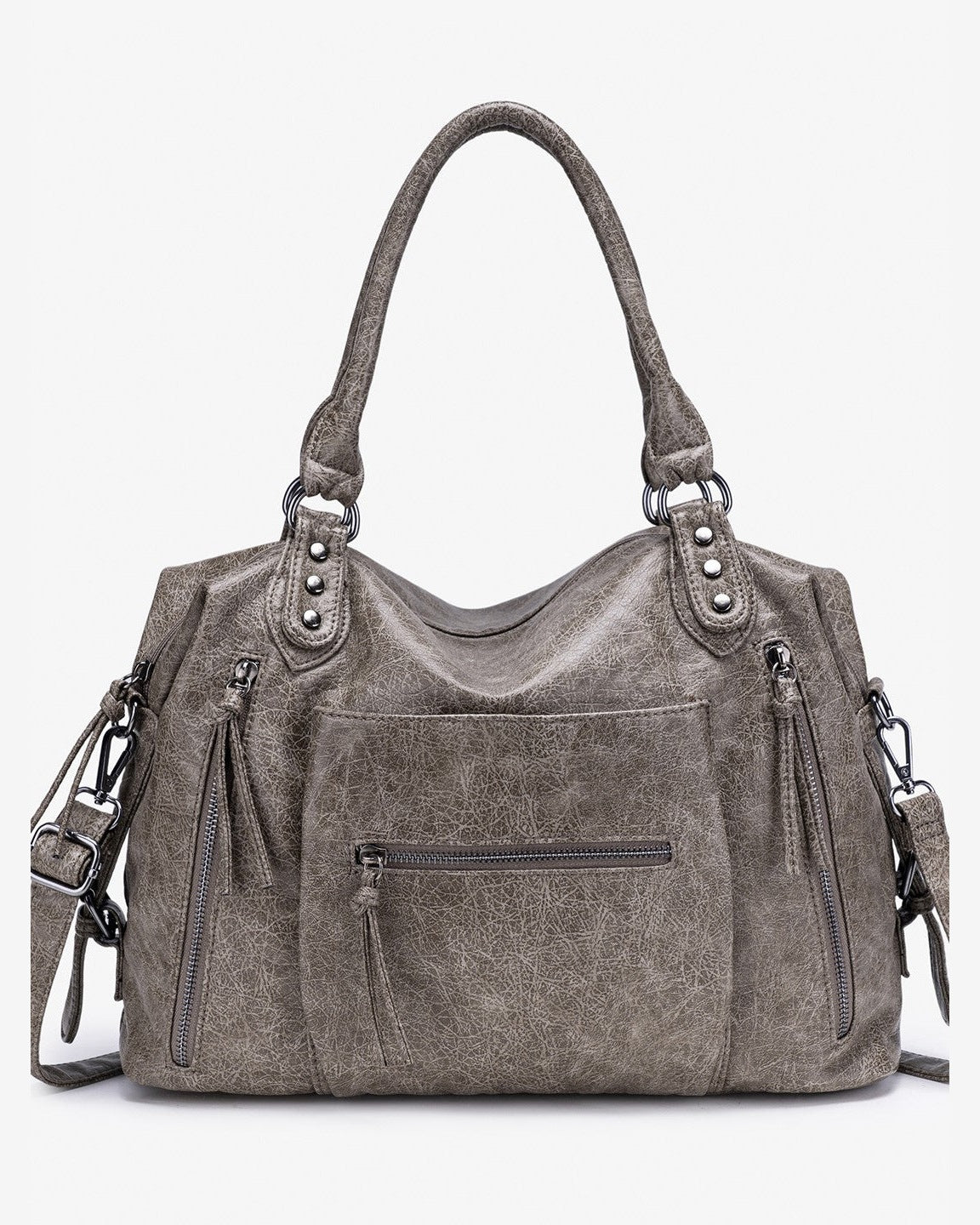 Washed Zip Tote Bag