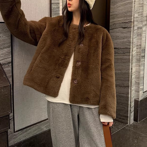 Mink coat brown