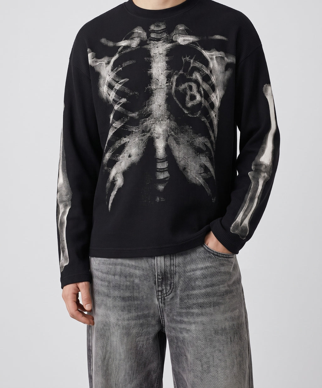 Skeleton X-Ray Longsleeve zwart - model front