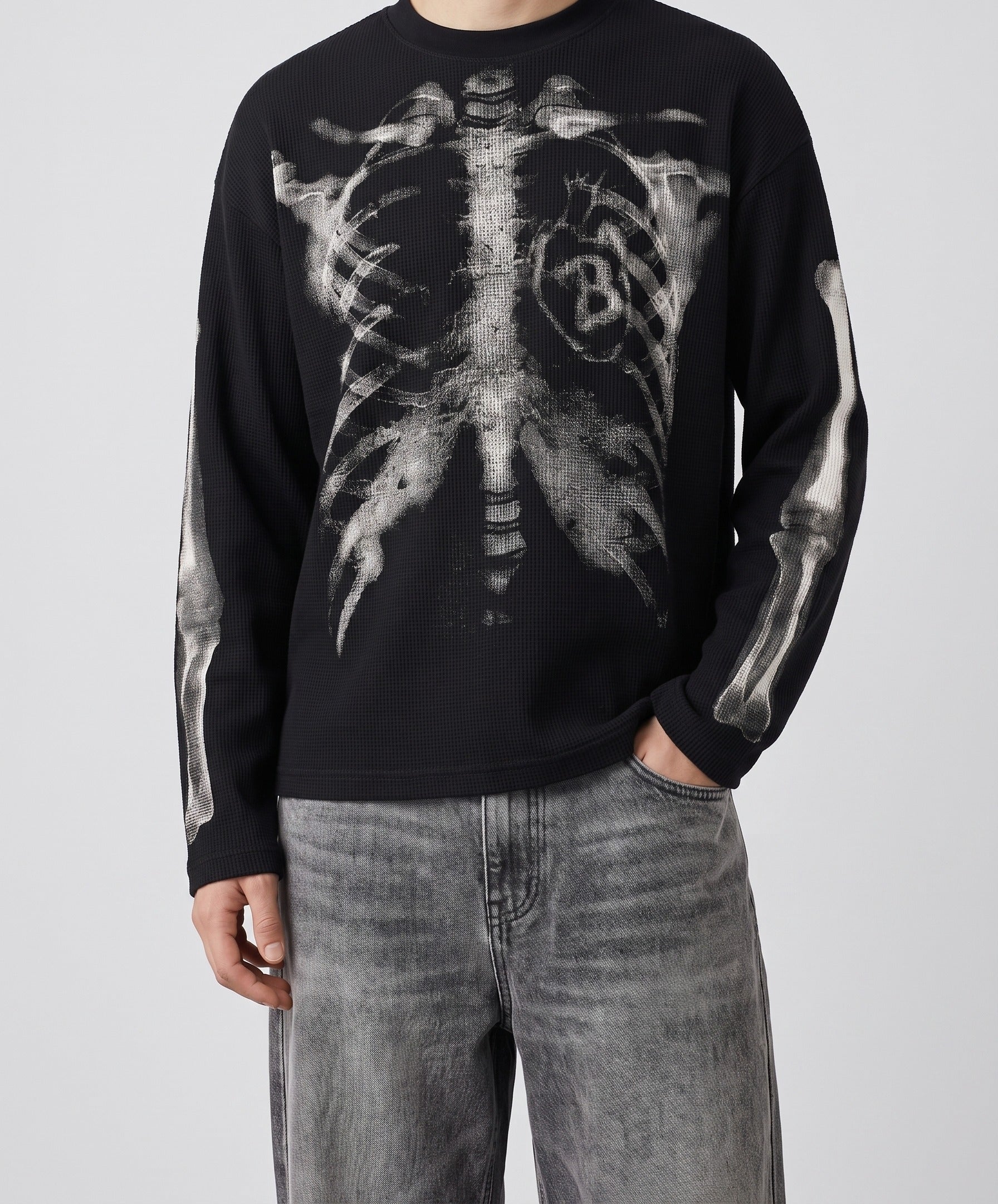Skeleton X-Ray Longsleeve zwart - model front