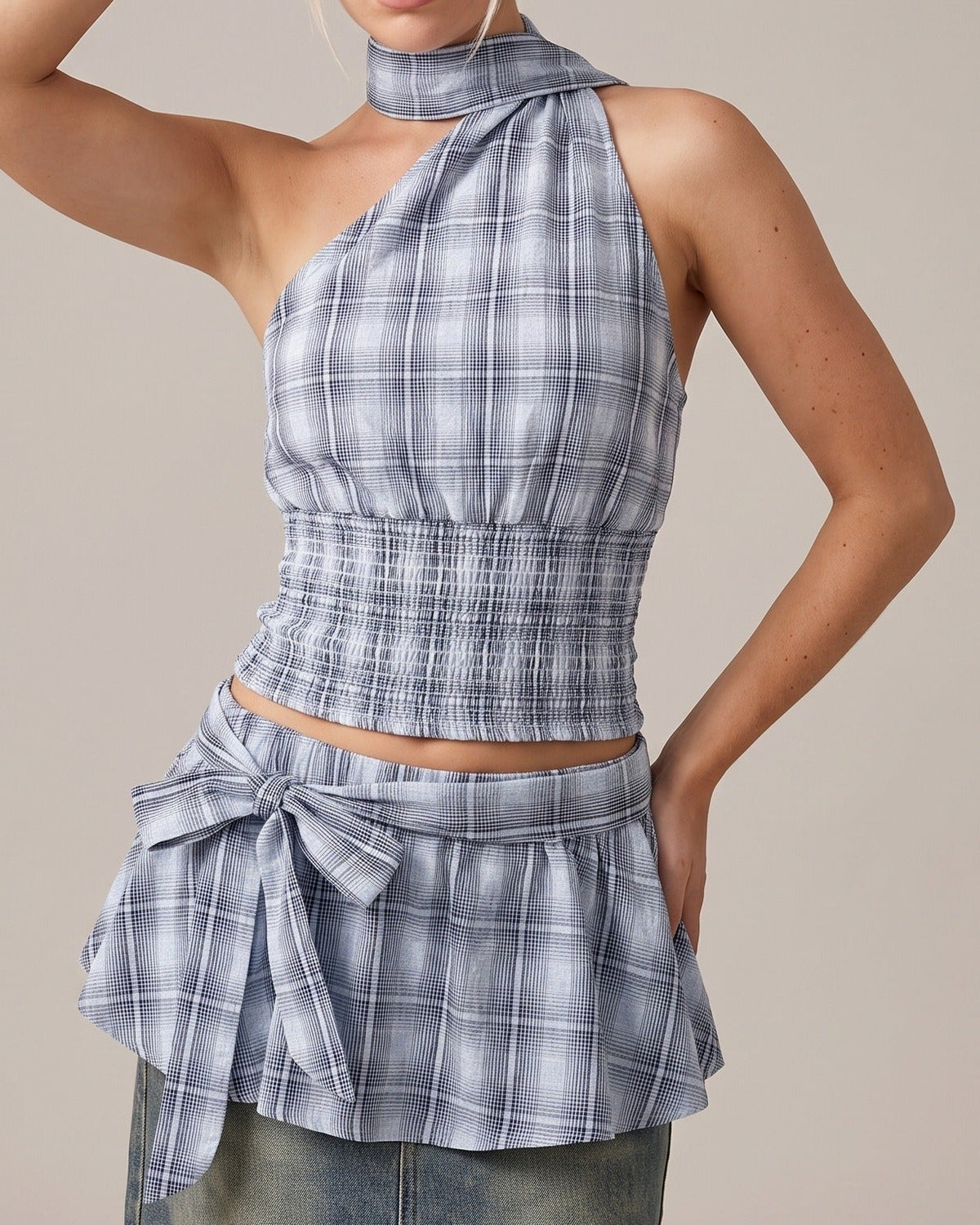 Plaid Halter Two-Piece